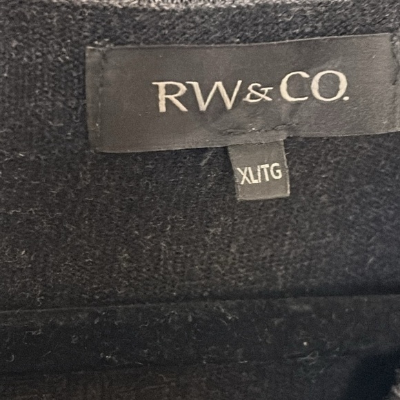 RW & CO Sweater ,men XL ,silk ,cotton …blend ,trim ,Vneck, multimedia ,office - Picture 10 of 10